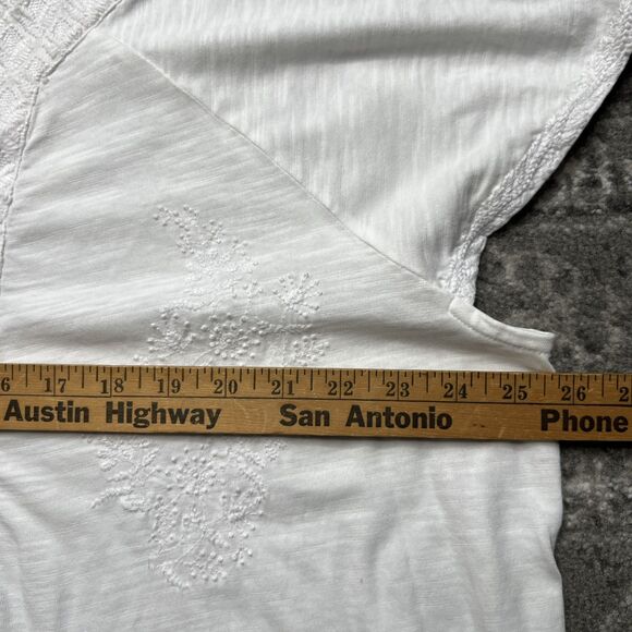 J.Jill PureJill Womens White Embroidered Short Sleeve Cotton Top  Size 2X Casual - Picture 4 of 8